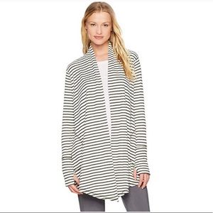 Black and white striped Mae drape sweater